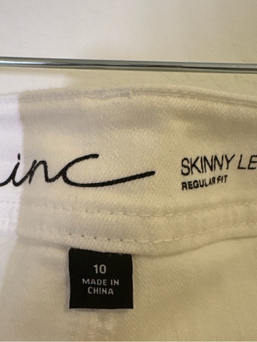 INC International Concepts White Skinny Jeans - Picture 7 of 9